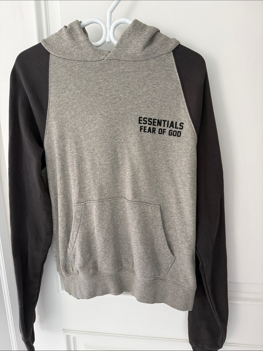 Fear of God ESSENTIALS Gray Body with Black Sleeves Hoodie
